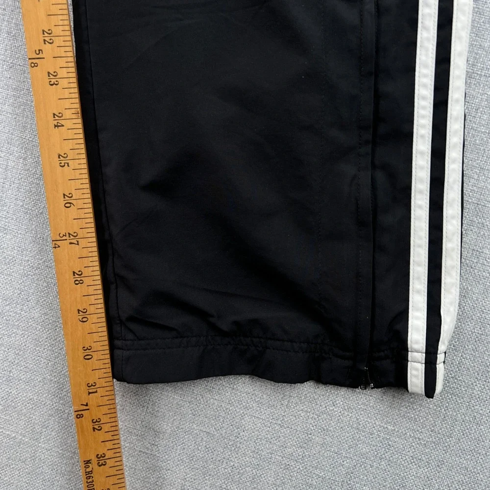 Adidas Clima365 Track Pants Mens M Black White 3-Stripe Windbreaker Athletic Y2K